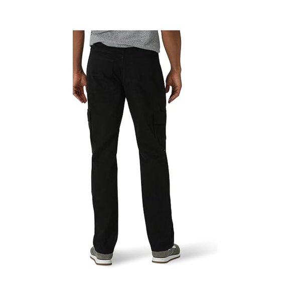 Wrangler Authentics Men's Big & Tall Relaxed Fit Cargo Pant (Logan), Black Twill - Picture 3 of 4
